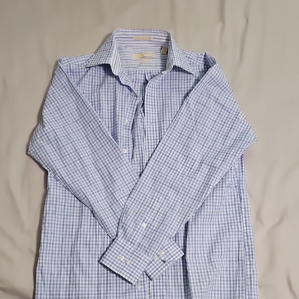 MICHAEL Michael Kors Light Blue Checkered Shirt